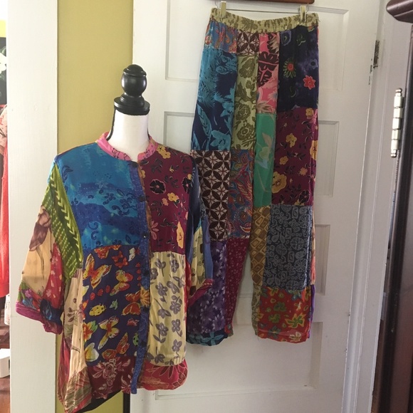 Sacred Threads Pants - Sacred Threads Plus Size Mandarin Pants Suit 1X XL